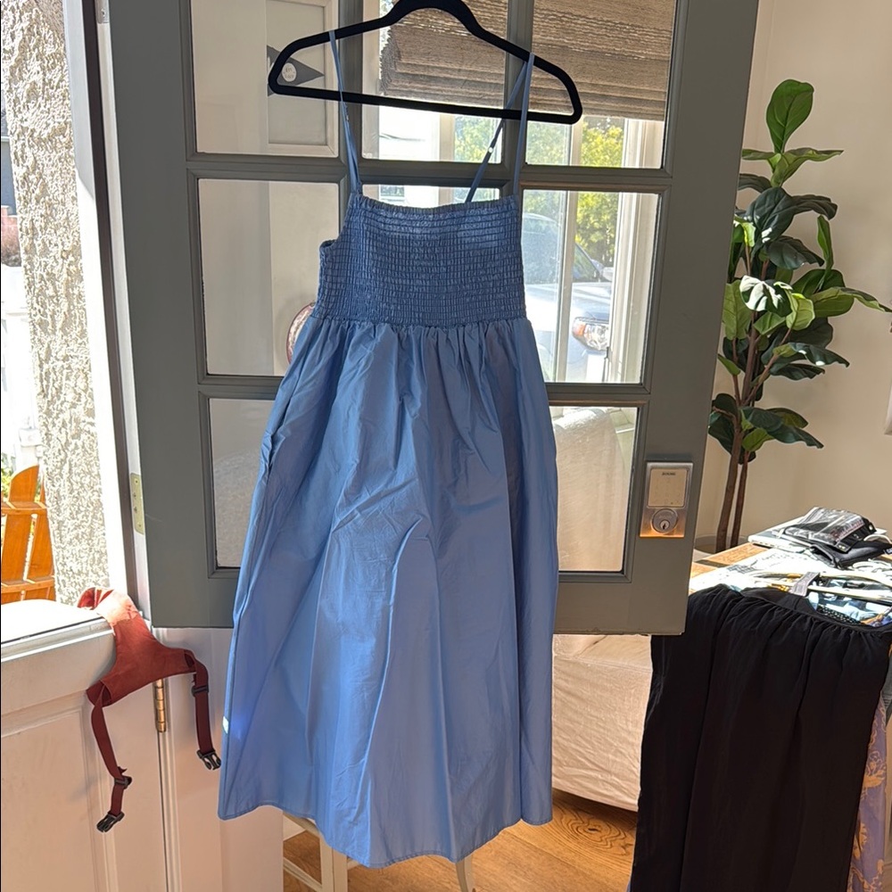 Blue Smocked Maxi Dress